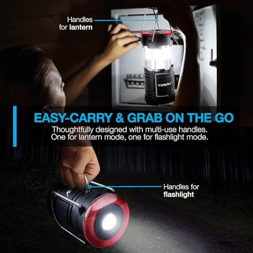 2 Pack Battery Powered LED Lanterns with Batteries for Each Lantern (2 Count)