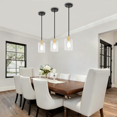 3 Pack Glass Pendant Lights Kitchen Island Modern Hanging Light
