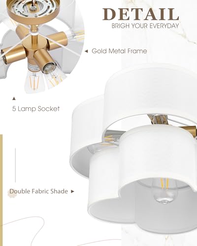 Gold Semi Flush Mount Ceiling Light