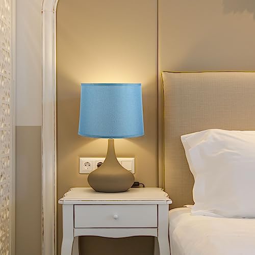 Lamp shades for Table Lamps 11.4" Top x 12.6" Bottom x 9.8" High Drum Lamp shades for Floor Lamps Medium Linen Lampshade Easy Assembly for Lamp Replacement