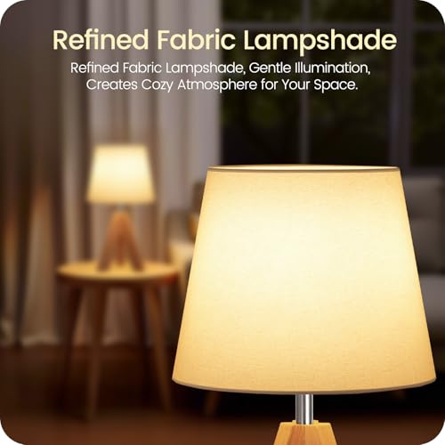 Wood Bedside Lamps Set of 2 (2 Count)