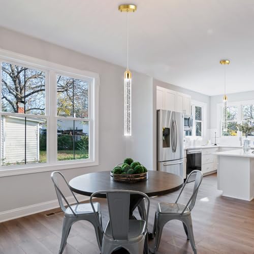 1 Light Modern Crystal Chandeliers LED Dimmable Pendant Lighting for Kitchen Island Dining Room Hallway