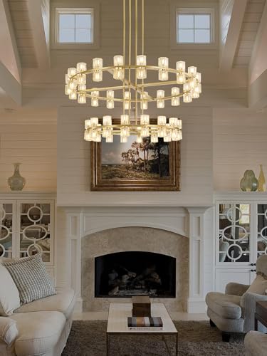 2 Tier Gold Wagon Wheel Chandelier