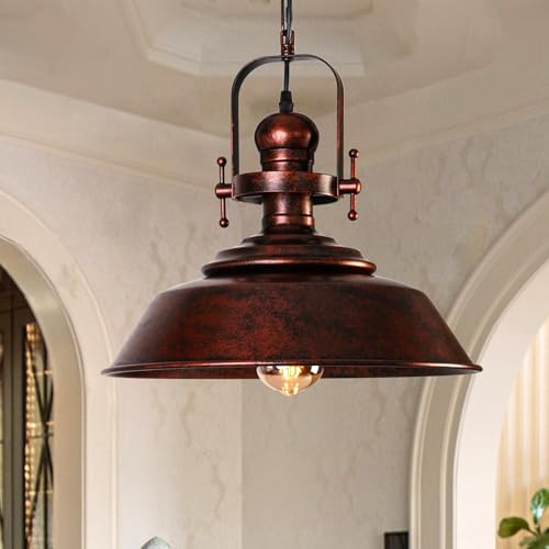 14" Farmhouse Copper Pendant Light for Kitchen Island
