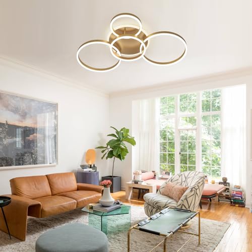 4 Ring Dimmable Low Porfile LED Ceiling Light for Bedroom
