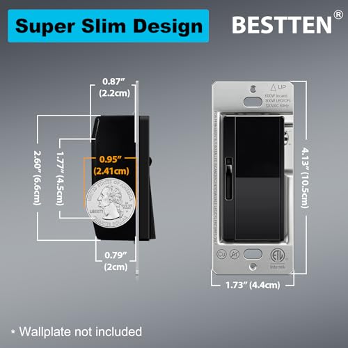 3PK BESTTEN Slide Dimmer Light Switch (3 Count)