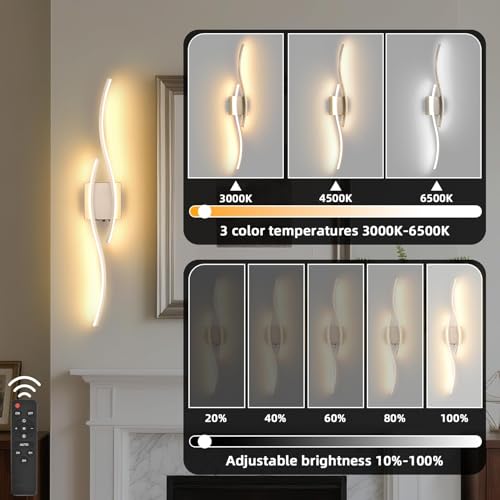 Battery Operated Silver Wall Sconce (2 Count)