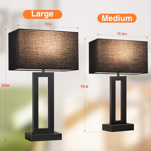 22" Tall Living Room Lamps for Night Stands (2 Count)