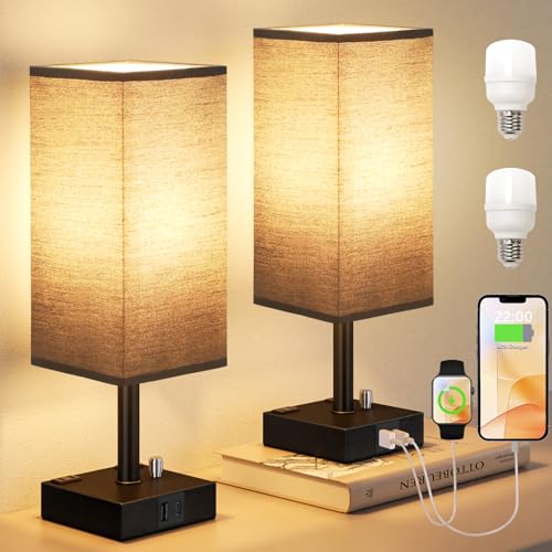 Black Bedside Table Lamps Set of 2 (2 Count)