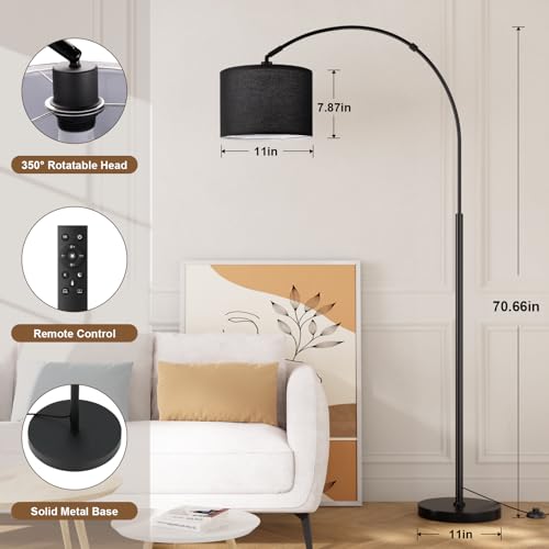 Dimmable Arc Floor Lamp with Remote