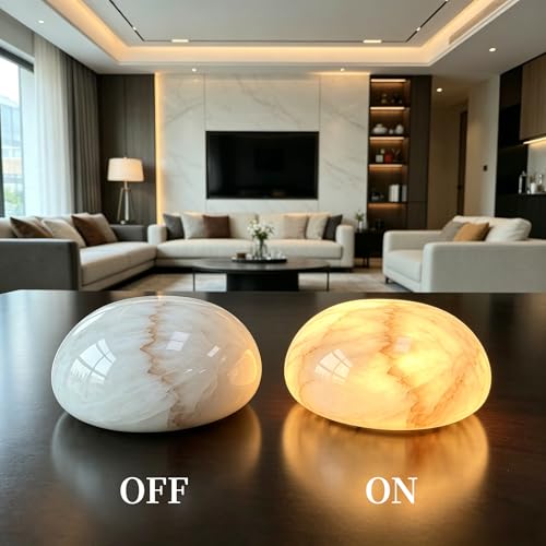 Natural Marble Lamp Cordless Touch Control Night Light 3