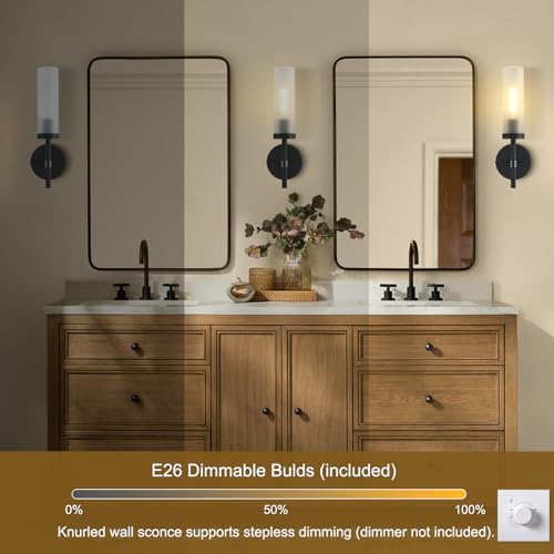 15" Hardwired Frosted Glass 2 PC Bathroom Wall Sconces