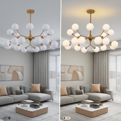 42" Reddish Sand Gold Sputnik Chandelier 20