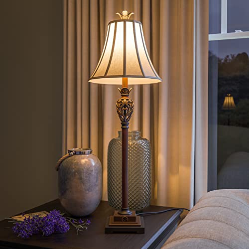 20182GR Iron Lace Buffet Lamp with Golden Ruby Finish