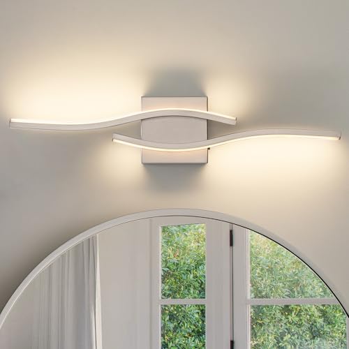 Brushed Nickel Bathroom Vanity Lights Fixtures Over Mirror 5CCT Dimmable Bathroom Light Fixture Modern Vanity Lighting Bar Led Bath Vanity Light 23 Inch Wall Lamp
