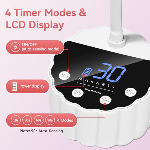 Gooseneck UV LED Nail Lamp Flash Cure Lamp Rechargeable 58mW