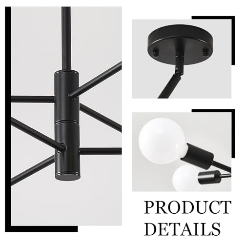 Black Sputnik Ceiling Light 6