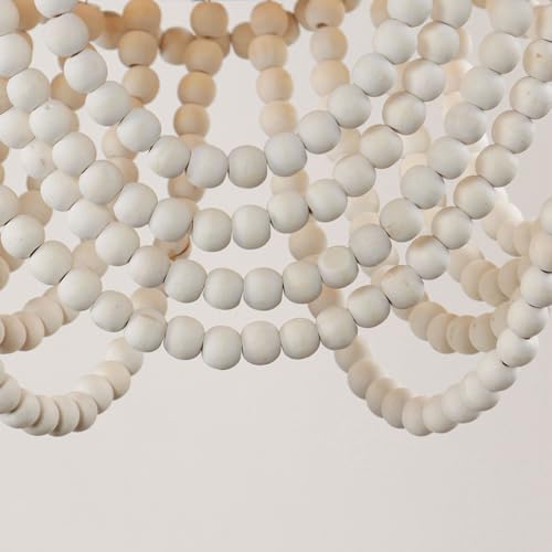 Boho Wood Beaded Chandelier