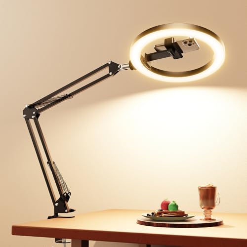 Upgrade Ring Light Overhead Camera Phone Mount for Desk
