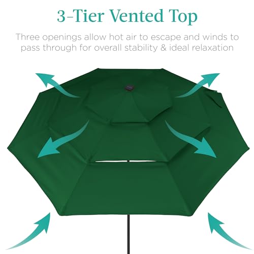 10ft 3 Tier Solar Patio Umbrella
