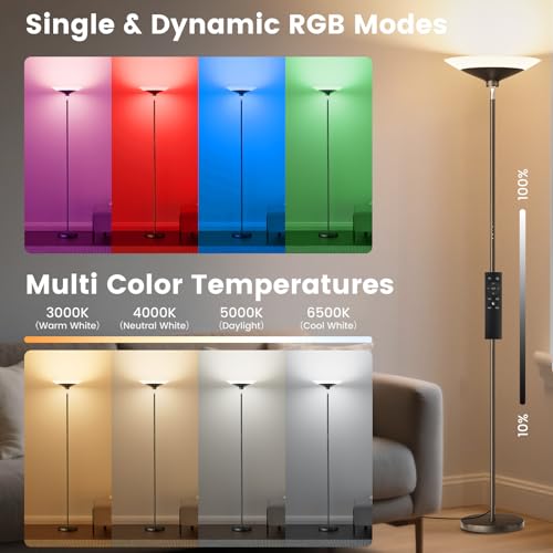 RGB Torchiere Floor Lamp