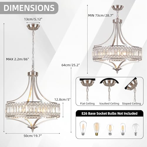 20" Crystal Chandelier for Dining Room 5