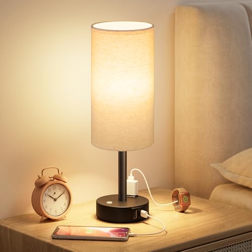 Beige Touch Bedside Lamp for Bedroom
