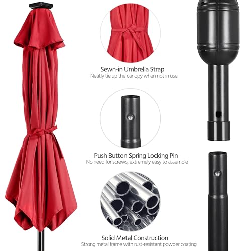 10FT Solar Patio Umbrella w