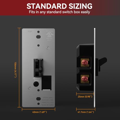 Toggle Slide Dimmer Switch for Dimmable LED Light (2 Count)