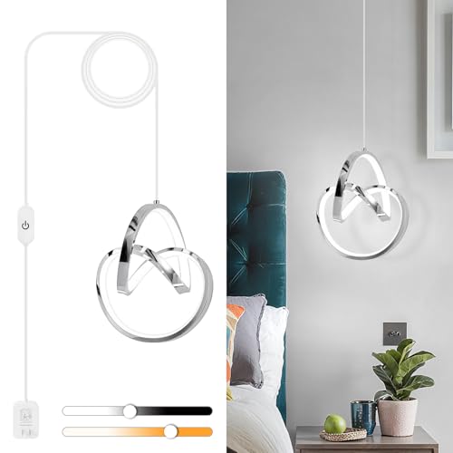 Modern LED Pendant Light Fixtures Pendant Lights Kitchen Island Lighting Adjustable Height Chrome Hanging Lamp for Dining Room Bedroom Living Room