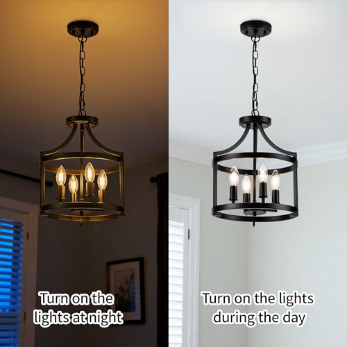 4 Lights Black Farmhouse Chandelier