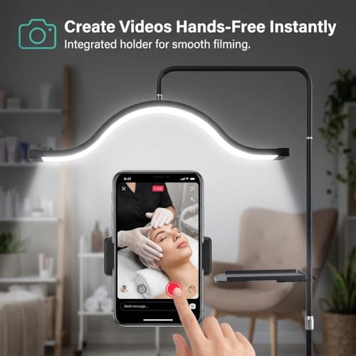 Half Moon Lash Light with Phone Holder for Filming & Content Creation