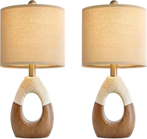 Boho Table Lamps Bedroom Living Room Set 2 (2 Count)