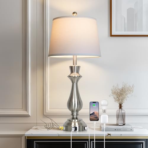 Modern Silver Table Lamp for Living Room
