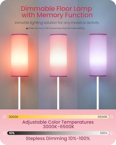 Dimmable Floor Lamps for Living Room with Remote and Foot Switch