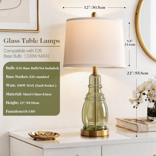 Glass Table Lamp Set of 2
