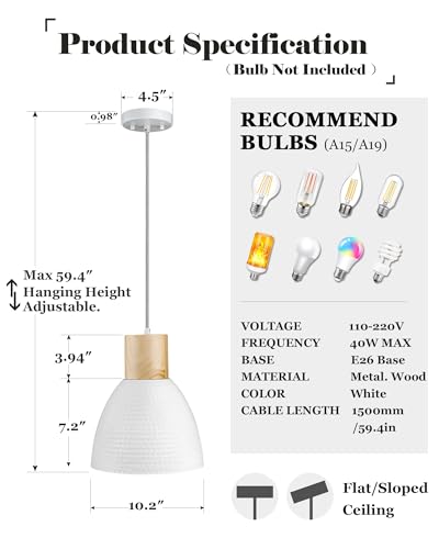 2 Pack Hammered Pendant Light Fixtures (2 Count)