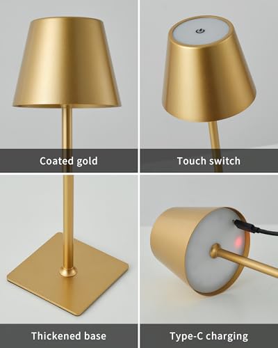 Gold Cordless Table Lamps Set of 2 (2 Count)