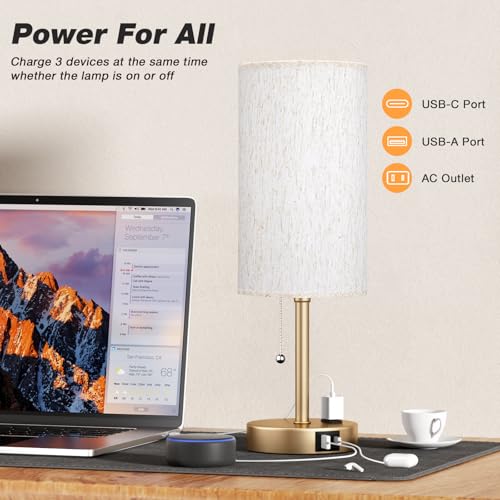 17in Bedside Table Lamp for Bedroom