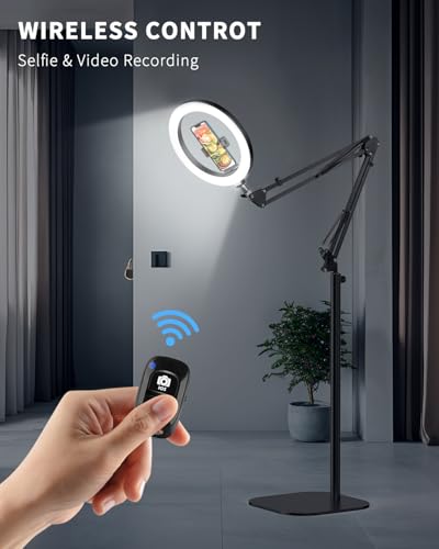 10" Ring Light Tripod for iPhone Overhead Phone Mount Holder