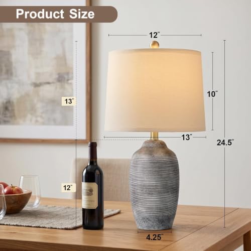 24.5" Vintage Ceramic Table Lamp Single