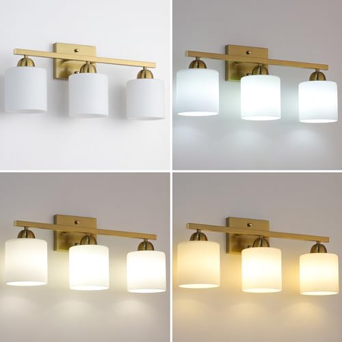 Stainless Steel Milk Glass Vanity Lights for Bathroom