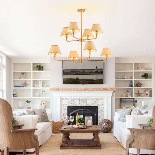 2 Layers Boho Rattan Chandelier 8