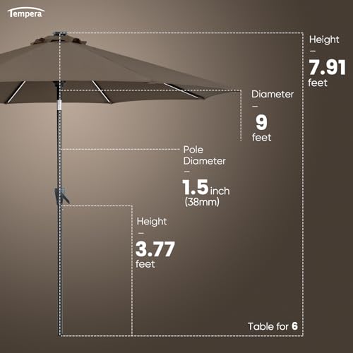 9ft Patio LED Umbrella with light