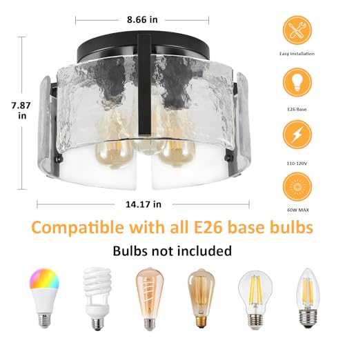 Black Semi Flush Mount Ceiling Light Fixture