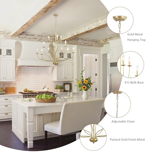 Gold Chandelier 12 Light