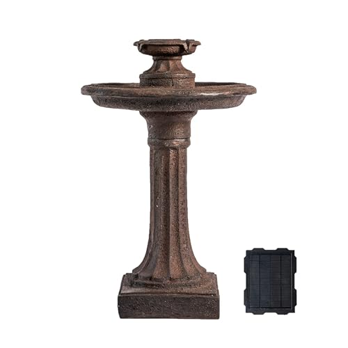 28" Solar Bird Bath Fountain for Outdoor Garden
