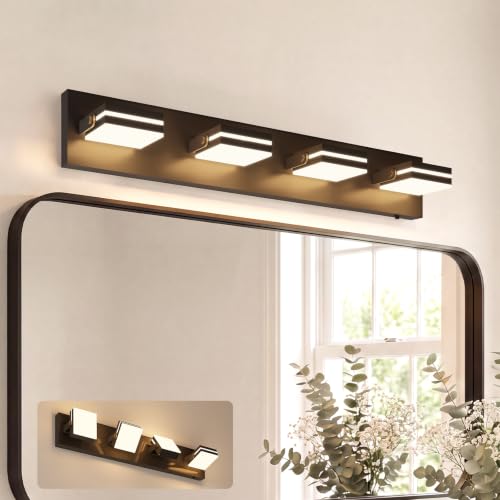 4 Light Bathroom Vanity Light (Black-5CCT / 27.2-Inch)