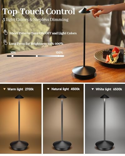 Portable Led Cordless Lamp Table Light 2 Pack (2 Count)