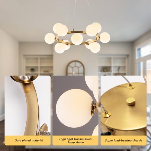 Modern Sputnik Chandelier Light Fixture (12 Count)